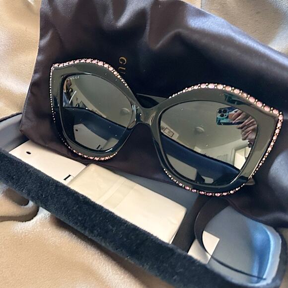 TRADE, DO NOT BUY Authentic Gucci Swarovski Crystal Bling Pink  Sunglasses - Picture 5 of 11